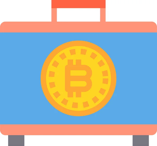 Ikon Bisnis Bitcoin Tas Dalam Gaya Datar - Stok Vektor