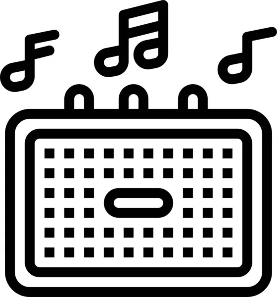 Иконка Звуковой Музыки Стиле Абрис — стоковый вектор