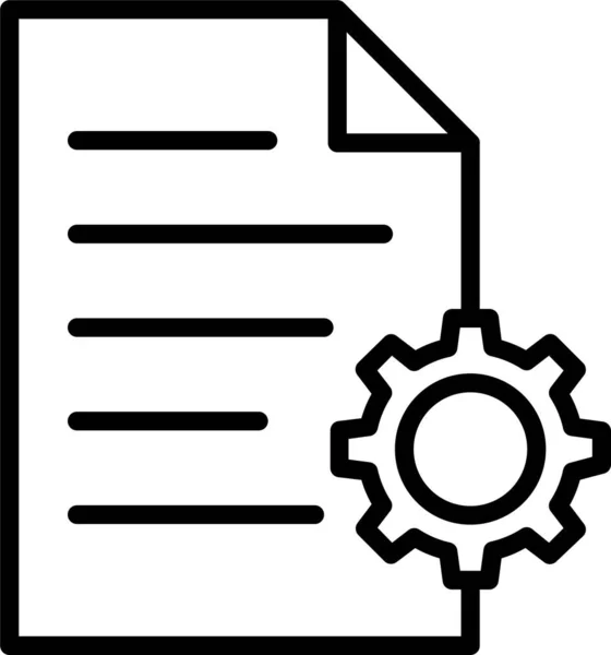 Configurazione Impostazione Icona Ruota Dentata Stile Contorno — Vettoriale Stock