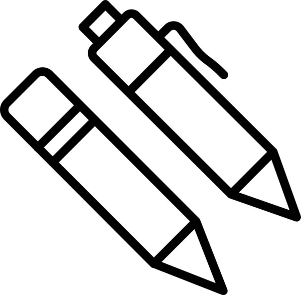 Écriture Crayon Modifier Icône Dans Style Contour — Image vectorielle
