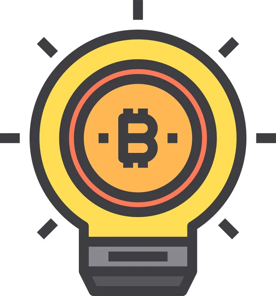 Icône Inovation Bitcoin Crypto Monnaie Dans Style Contour Rempli — Image vectorielle