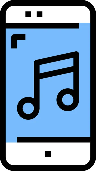 Ícone Aplicativo Aplicativo Música Estilo Esboço — Vetor de Stock