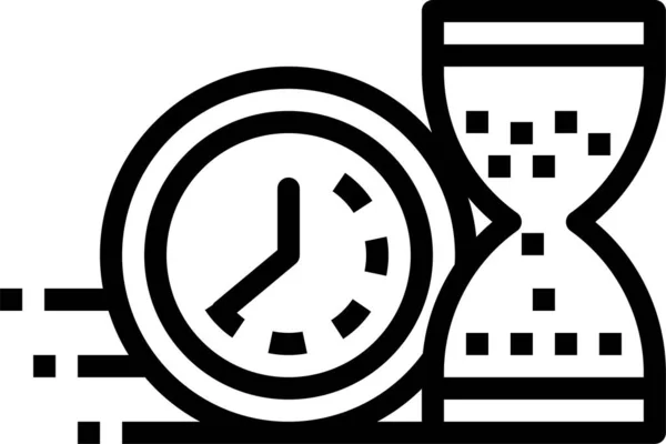 Ρολόι Δεξιόστροφο Εικονίδιο Συνάντηση Στυλ Περίγραμμα — Διανυσματικό Αρχείο