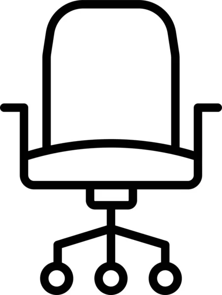 Stolsmöbel Ikon Kontur Stil — Stock vektor