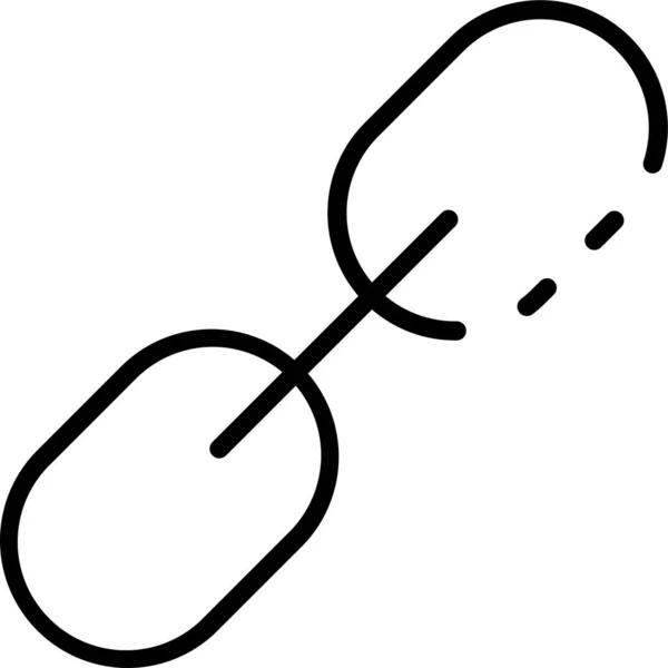Ikona Multimediálního Řetězce Připojení Stylu Osnovy — Stockový vektor