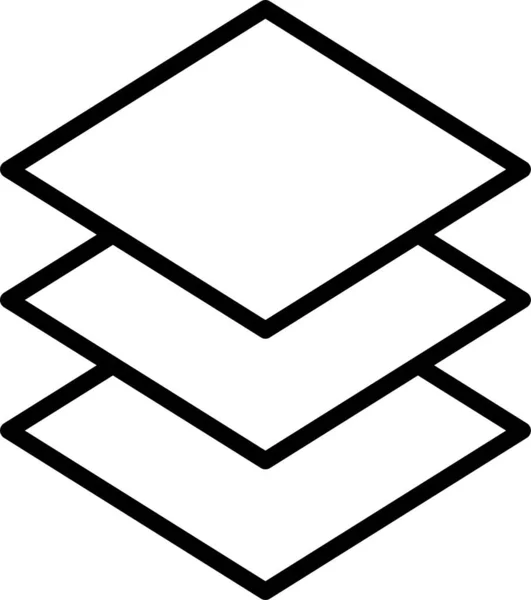 Quadratisches Papiersymbol Umrissstil Drucken — Stockvektor
