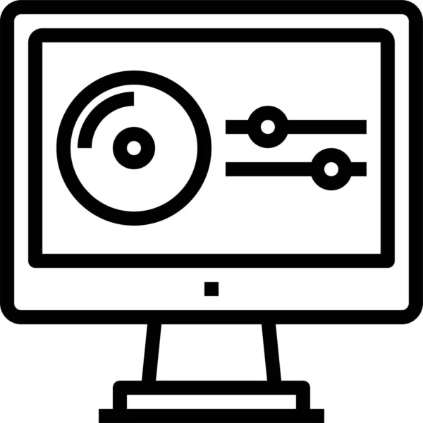 Computer Interface Icon Outline Style — Stock Vector