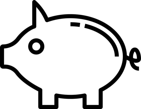 Ícone Moeda Banco Piggy Estilo Esboço —  Vetores de Stock