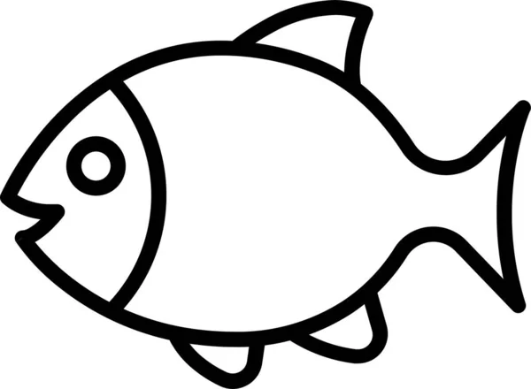 Ícone Frutos Mar Atum Peixe Estilo Esboço — Vetor de Stock
