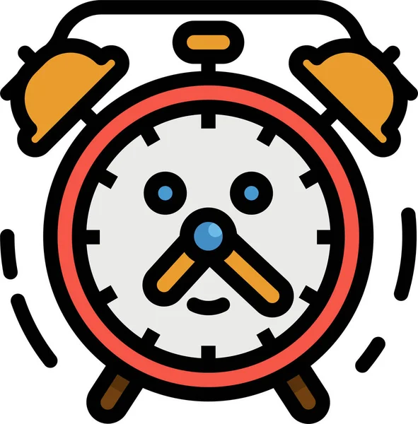 Icono Fecha Del Reloj Alarma Estilo Contorno Lleno — Archivo Imágenes Vectoriales