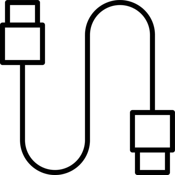 Conector Cable Usb Icono Estilo Esquema — Archivo Imágenes Vectoriales