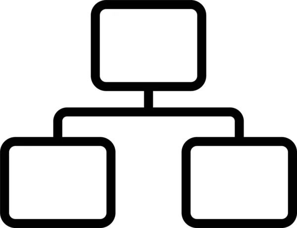Подключение Иконки Подключенного Компьютера Стиле Контура — стоковый вектор
