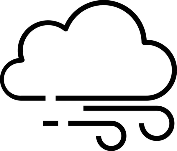 云吹天气图标的轮廓风格 — 图库矢量图片