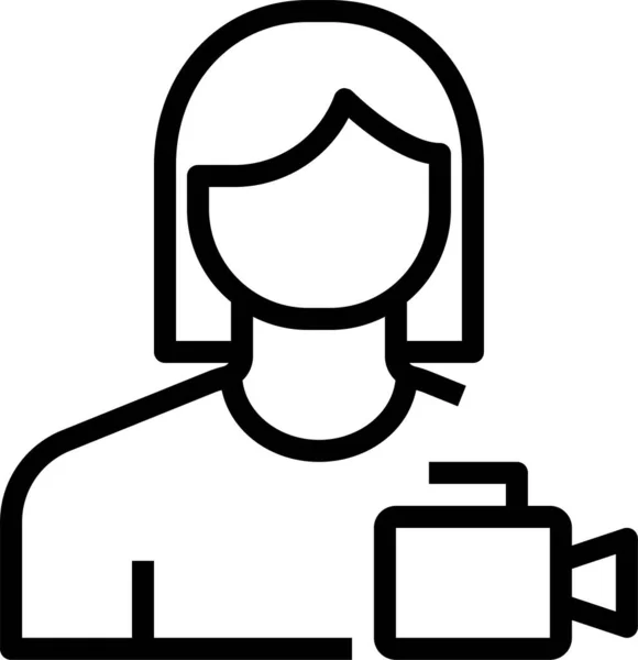 Іконка Жіночого Профілю Аватарки Стилі Контур — стоковий вектор
