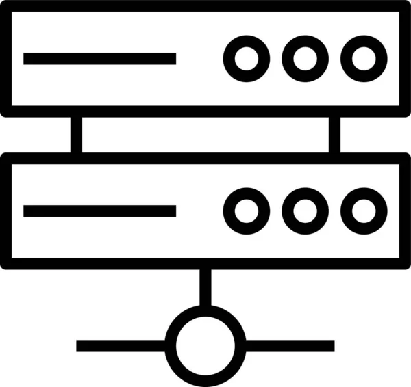 Datenbank Speichertechnologie Symbol Umriss Stil — Stockvektor