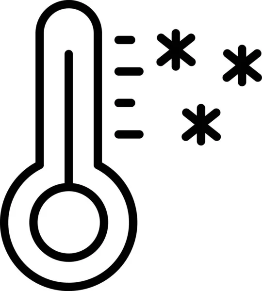 Temperatuur Celsius Kwik Icoon Omtrek Stijl — Stockvector