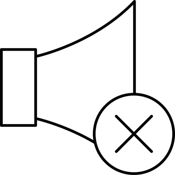 Eliminar Eliminar Icono Del Altavoz Estilo Esquema — Archivo Imágenes Vectoriales