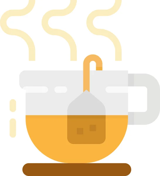 Taza Bebidas Icono Caliente Estilo Plano — Vector de stock