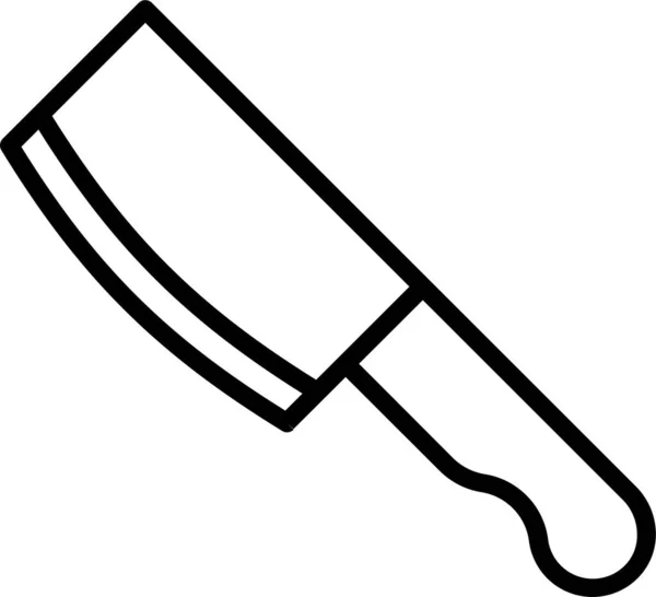 Cleaver Knife Butcher Icon Outline Style — Stock Vector