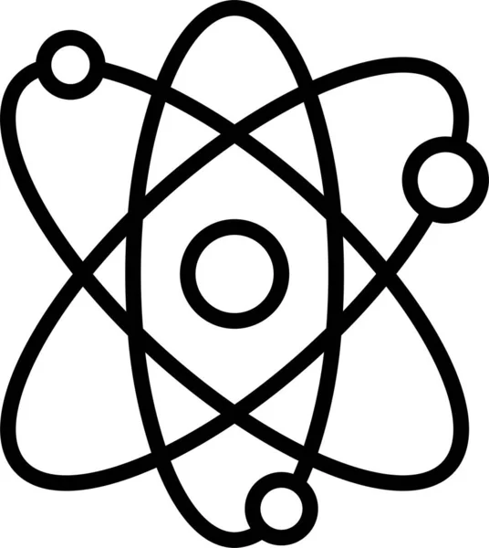 Icono Ciencia Nuclear Atómica Estilo Esquema — Vector de stock