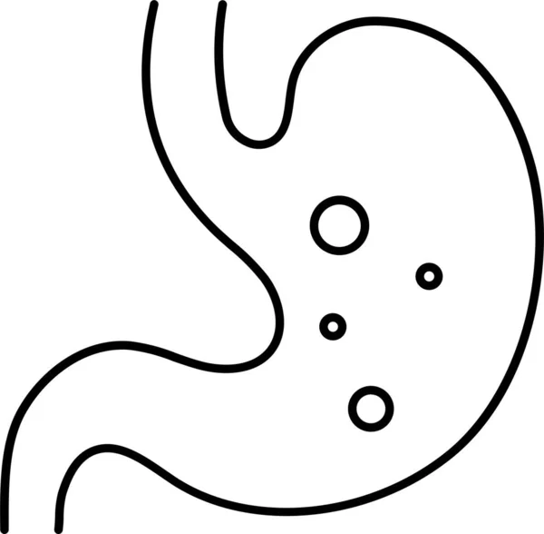 Gastroenterologická Ikona Břišní Anatomie Stylu Osnovy — Stockový vektor