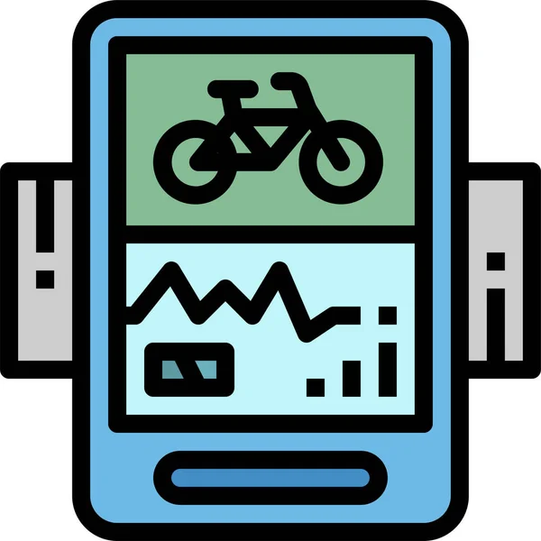 Fahrradzähler Symbol Ausgefülltem Outline Stil — Stockvektor