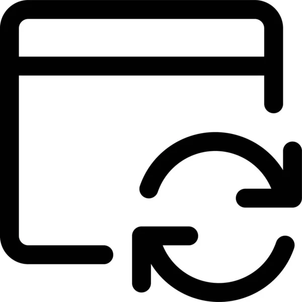 App Fenster Sync Symbol Umrissstil — Stockvektor