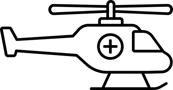 Helikopter Redding Noodpictogram Omtrek Stijl — Stockvector