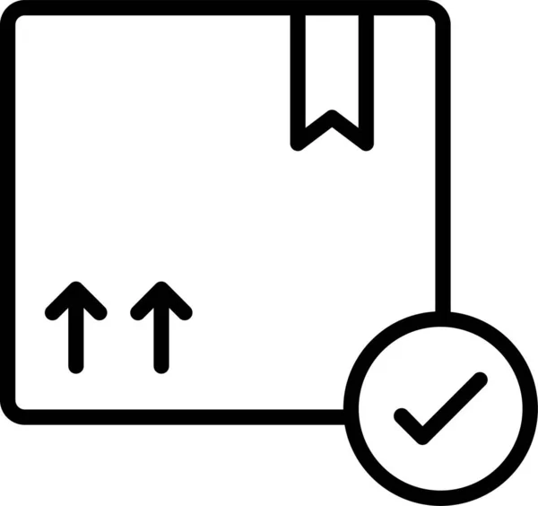 Boîte Livraison Paquet Icône Dans Style Contour — Image vectorielle