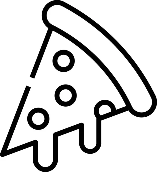 Pizza Plak Snel Pictogram Omtrek Stijl — Stockvector