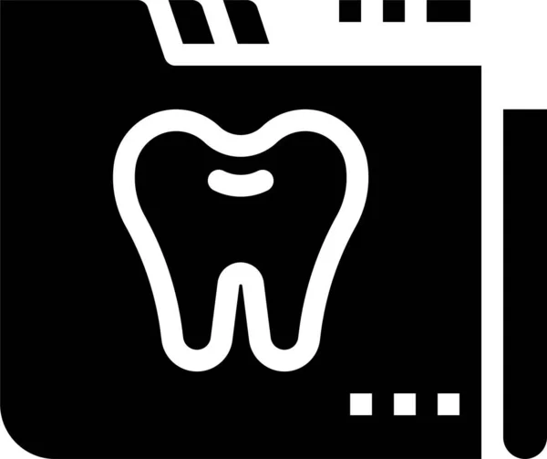 Icono Diagnóstico Dentista Dental Estilo Sólido — Vector de stock