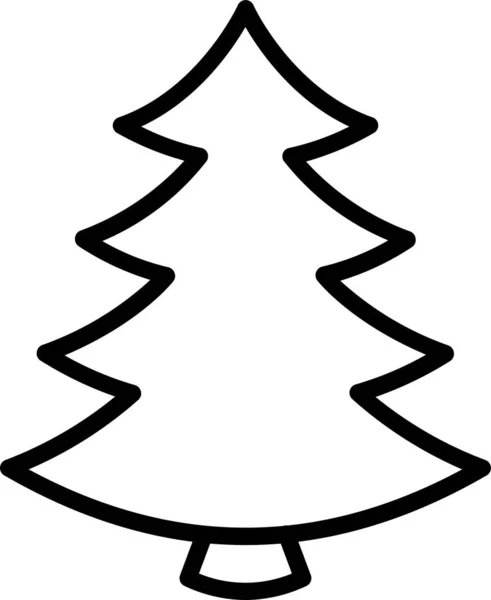 Pin Arbre Icône Noël Dans Style Contour — Image vectorielle