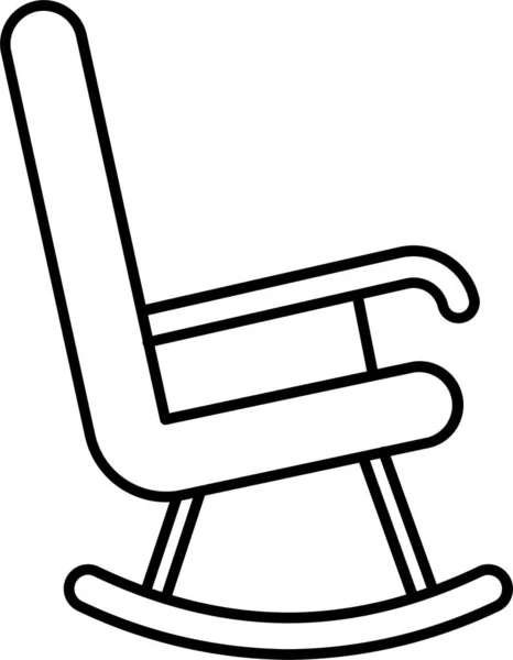 Ícone Mobiliário Cadeira Balanço Estilo Esboço — Vetor de Stock