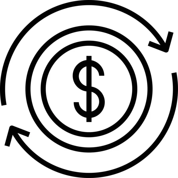 Pièce Argent Argent Cash Icône — Image vectorielle