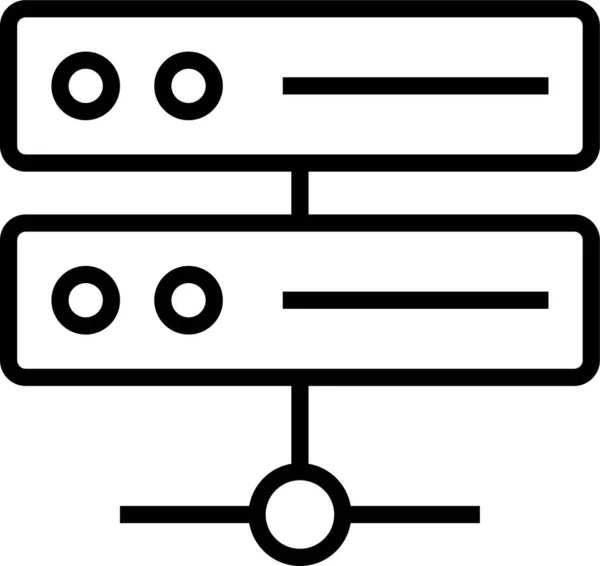 Icône Stockage Base Données Serveur Dans Style Contour — Image vectorielle