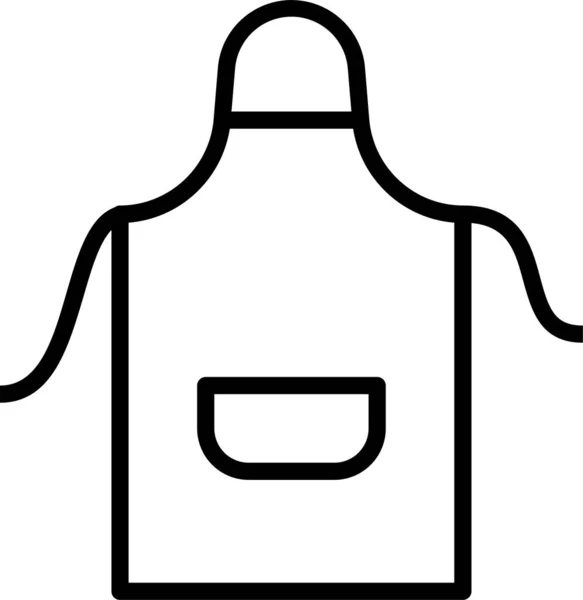 统一厨房围裙图标 轮廓风格 — 图库矢量图片
