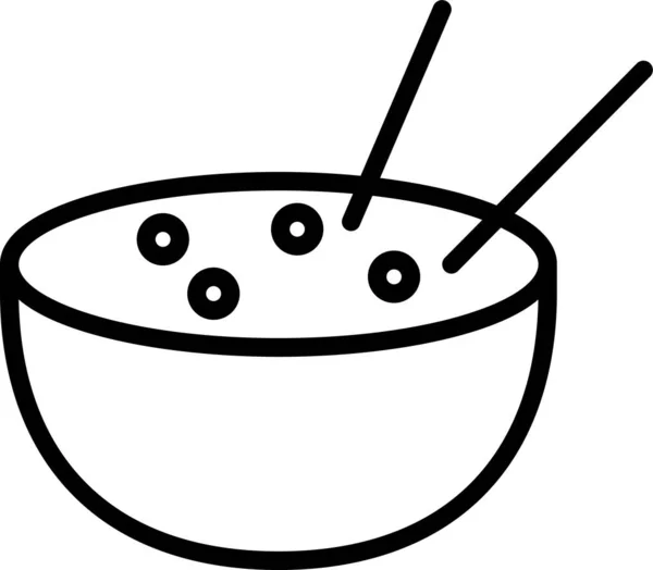 Μπολ Τροφίμων Chop Εικονίδιο Στυλ Περίγραμμα — Διανυσματικό Αρχείο