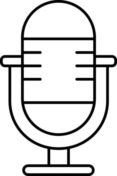 Icono Micrófono Micrófono Grabación Estilo Esquema — Archivo Imágenes Vectoriales