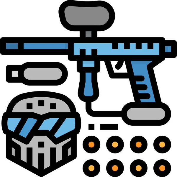 Competition Gun Paintball Icon Filled Outline Style — Stock Vector