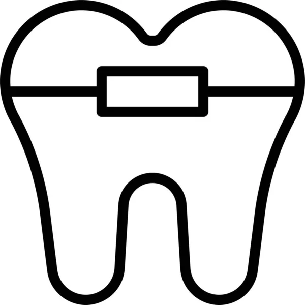 Diş Teli Diş Hekimi Simgesini Ana Hatlarıyla Belirler — Stok Vektör