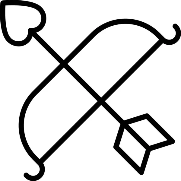 Waffenpfeile Bogen Symbol Umriss Stil — Stockvektor