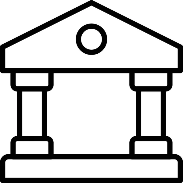 Icono Del Edificio Del Gobierno Bancario Estilo Esquema — Archivo Imágenes Vectoriales