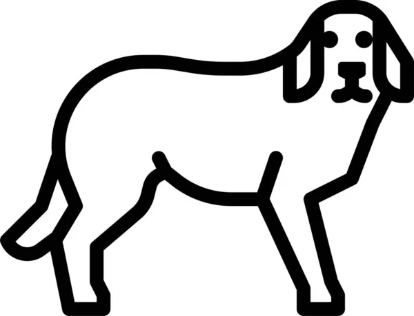 ペット獣医カテゴリの動物犬の哺乳類のアイコン — ストックベクタ