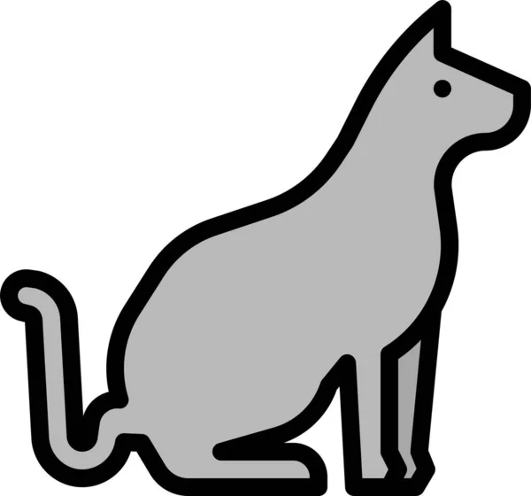 Ikona Kočičí Kočky Vyplněném Obrysu — Stockový vektor