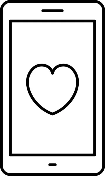 Mobile Smartphone Heart Icon — Stock Vector