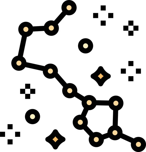Astronomi Konstellation Utbildning Ikon Fylld Skiss Stil — Stock vektor