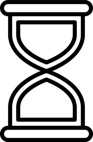Значок Часового Стекла Стиле Контура — стоковый вектор