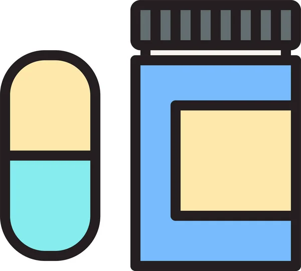 Capsule Health Hospital Icon Filled Outline Style — Stock Vector
