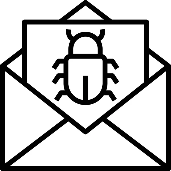 Mail Mailbericht Icoon Grote Lijnen — Stockvector