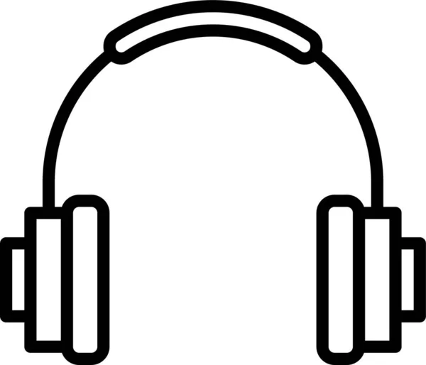 Icono Audio Música Auriculares Estilo Esquema — Archivo Imágenes Vectoriales
